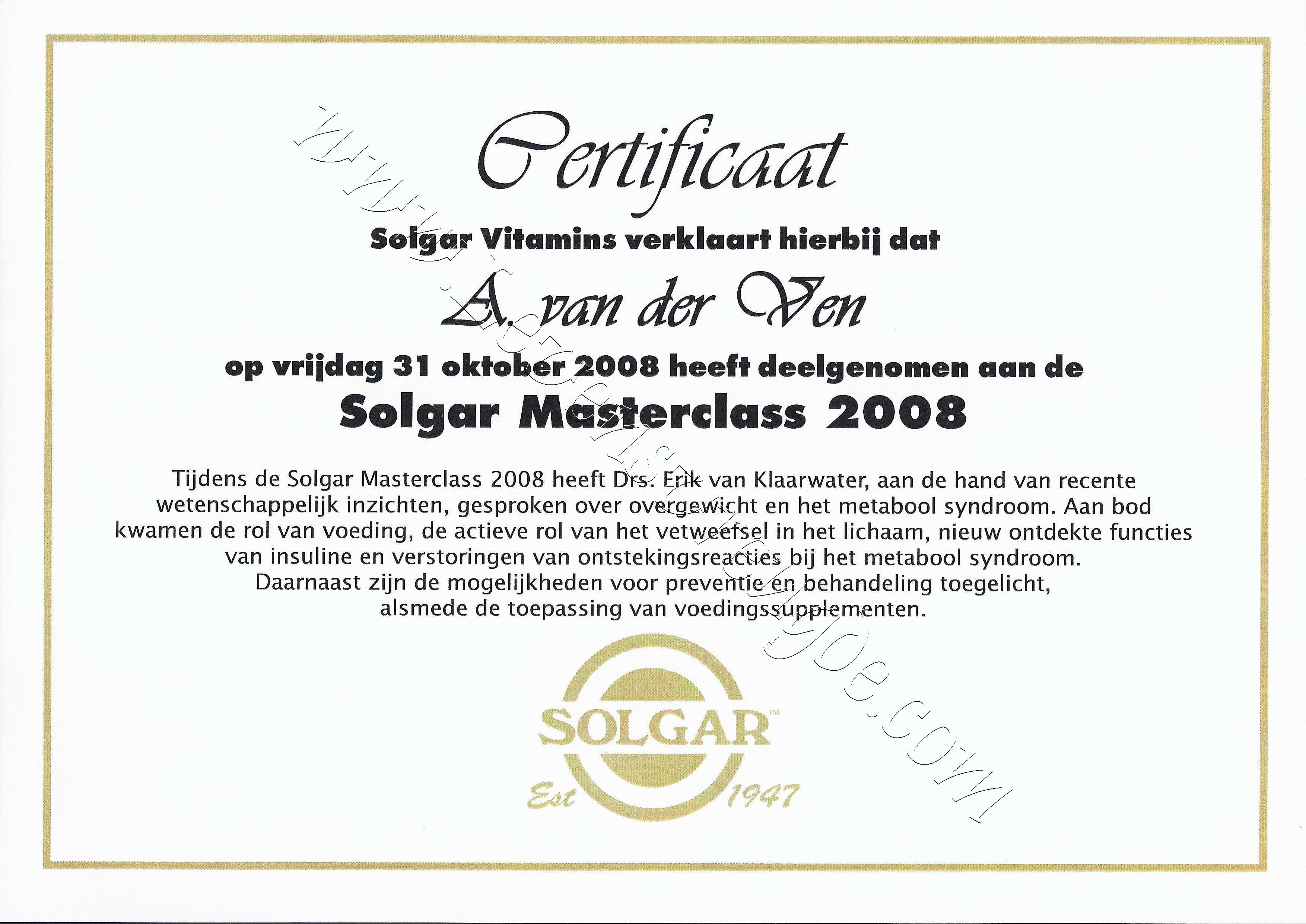 Solgar MasterClass - Metabool syndroom, Overgewicht